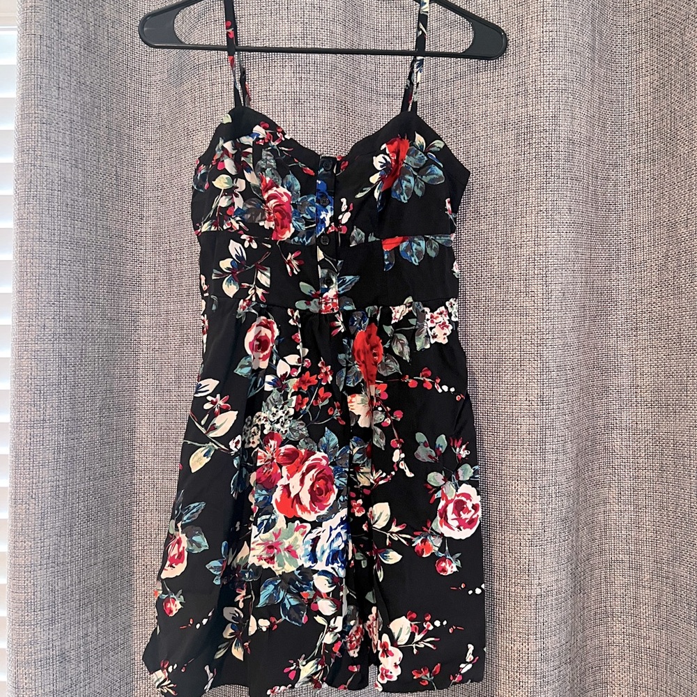 Express black floral mini dress